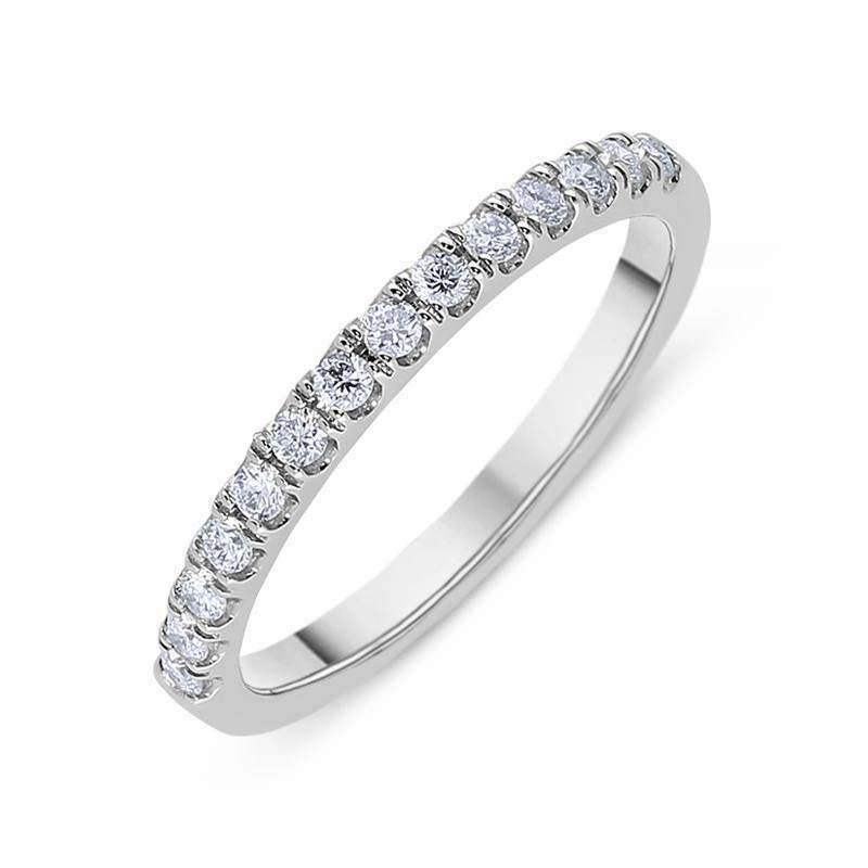 Platinum 0.20ct Diamond Claw Set Wedding Half Eternity Ring