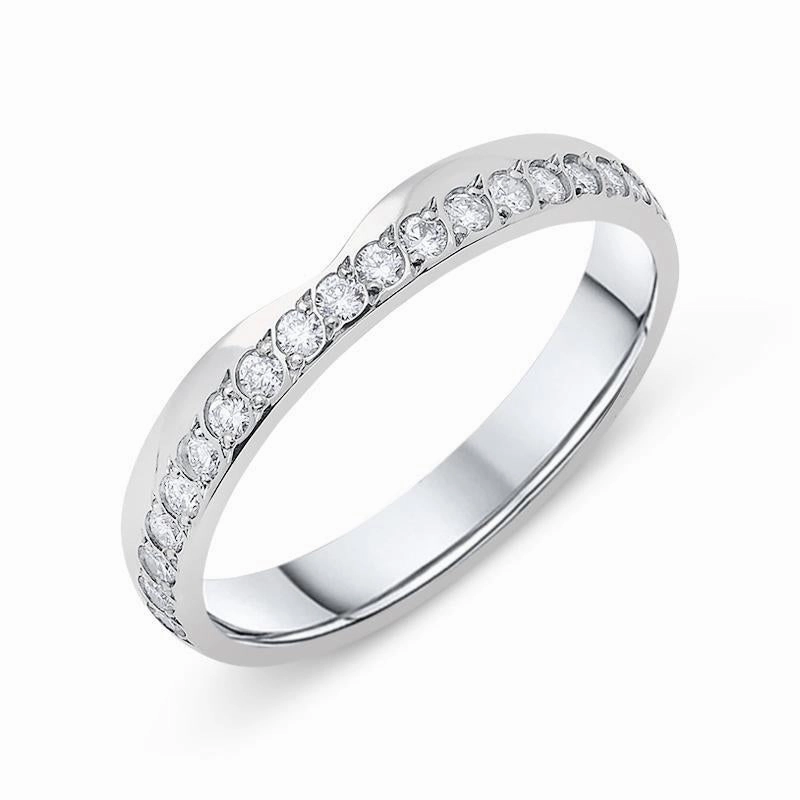 Platinum 0.20ct Diamond Set Shaped Wedding Band Ring D