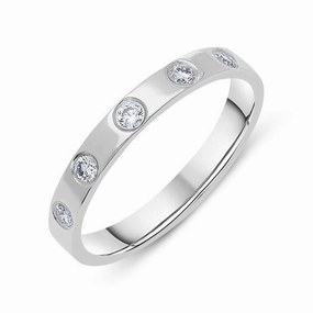 Platinum 0.22ct Diamond Set Wedding Band Ring D