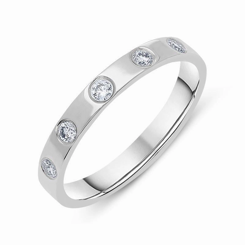 Platinum 0.22ct Diamond Set Wedding Band Ring D
