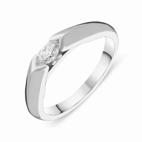 Platinum 0.24ct Diamond Marquise Solitaire Ring D
