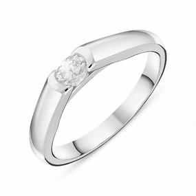 Platinum 0.24ct Diamond Oval Solitaire Ring