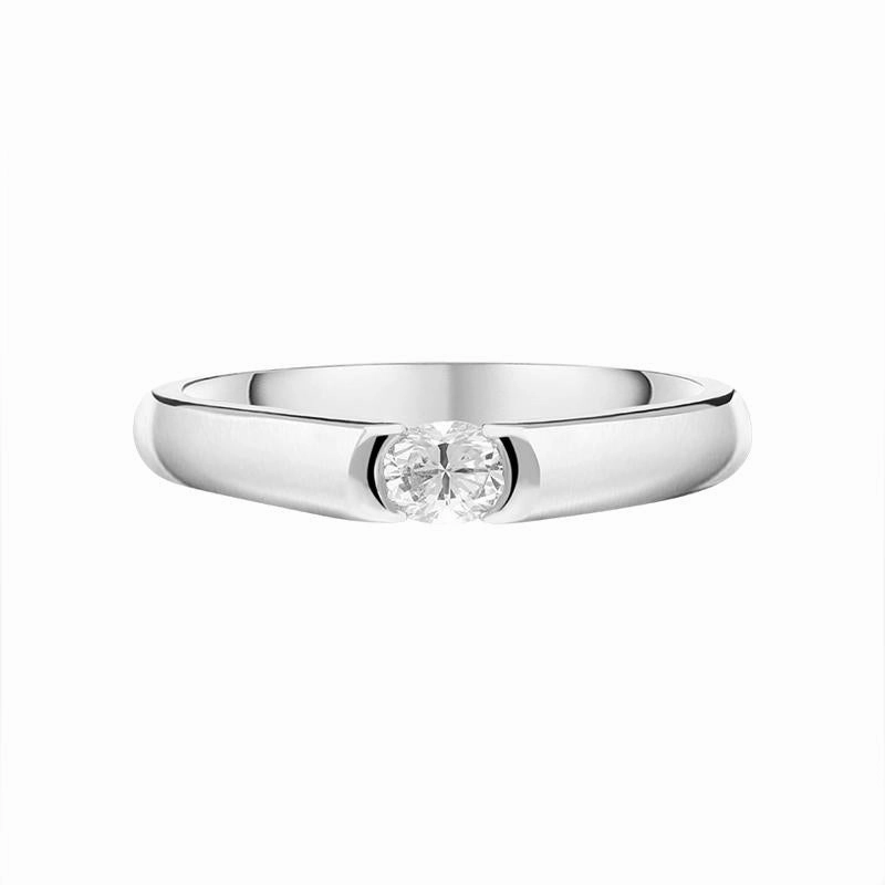 Platinum 0.24ct Diamond Oval Solitaire Ring