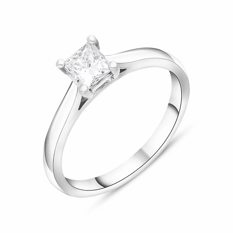 Platinum 0.25ct Diamond Princess Cut Solitaire Ring