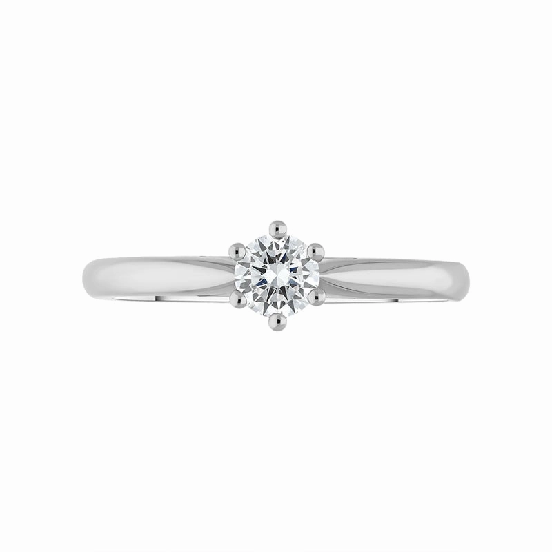 Platinum 0.26ct Diamond Round Brilliant Cut Six Claw Solitaire Ring