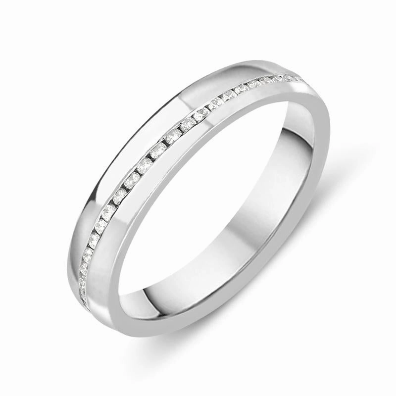 Platinum 0.28ct Diamond Diagonal Line Eternity Ring