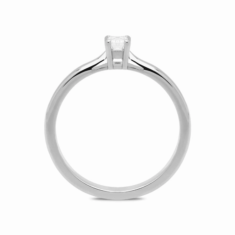 Platinum 0.28ct Diamond Emerald Cut Solitaire Ring