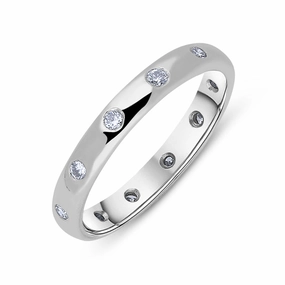 Platinum 0.30ct Diamond 3mm Wedding Ring