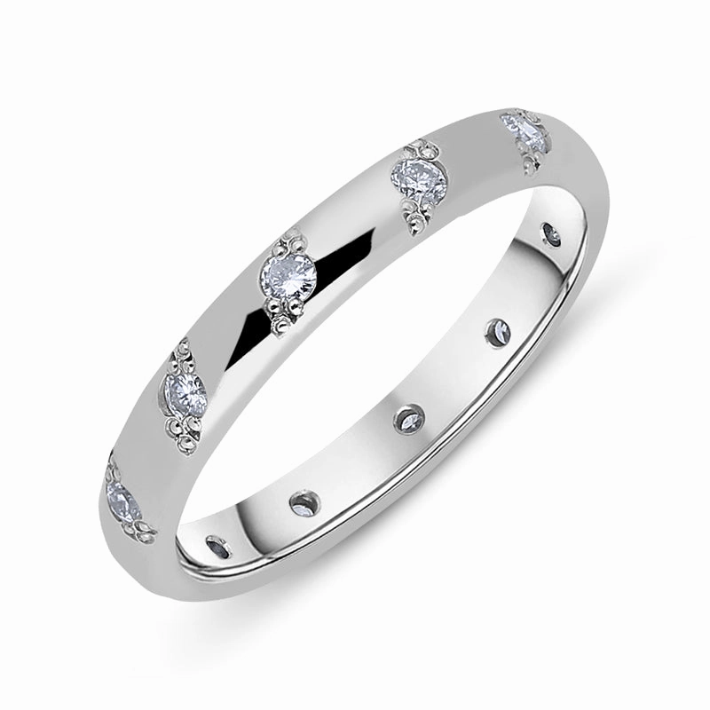 Platinum 0.30ct Diamond Beaded Wedding Ring