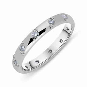 Platinum 0.30ct Diamond Beaded Wedding Ring