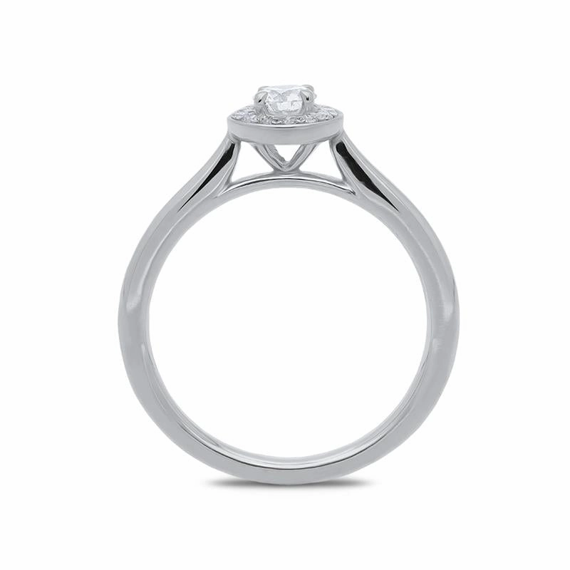 Platinum 0.30ct Diamond Brilliant Cut Halo Ring