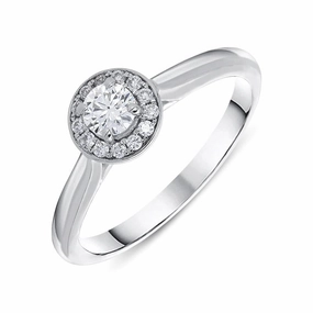 Platinum 0.30ct Diamond Brilliant Cut Halo Ring