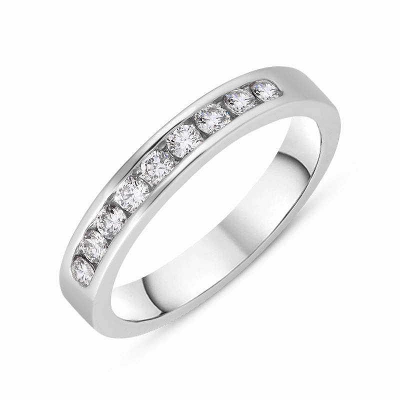 Platinum 0.30ct Diamond Channel Set Wedding Half Eternity Ring