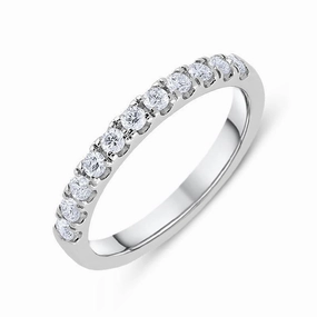 Platinum 0.30ct Diamond Claw Set Wedding Half Eternity Ring