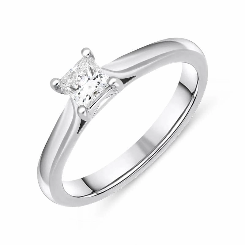 Platinum 0.30ct Diamond Princess Cut Solitaire Ring