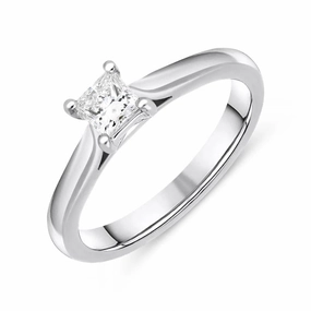 Platinum 0.30ct Diamond Princess Cut Solitaire Ring