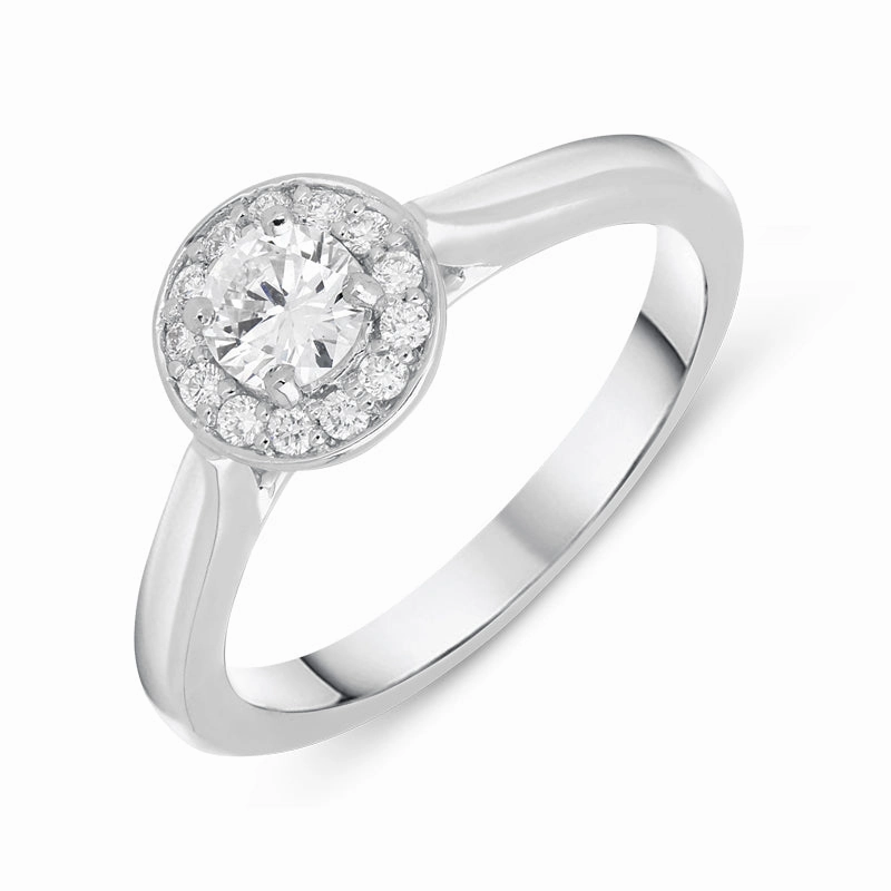 Platinum 0.31ct Diamond Brilliant Cut Halo Ring