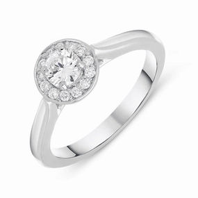 Platinum 0.31ct Diamond Brilliant Cut Halo Ring