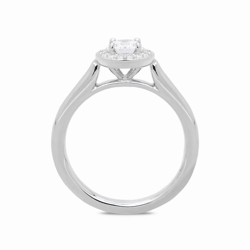 Platinum 0.31ct Diamond Brilliant Cut Halo Ring