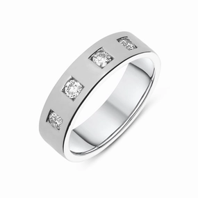 Platinum 0.32ct Diamond Brilliant Cut Wedding Ring