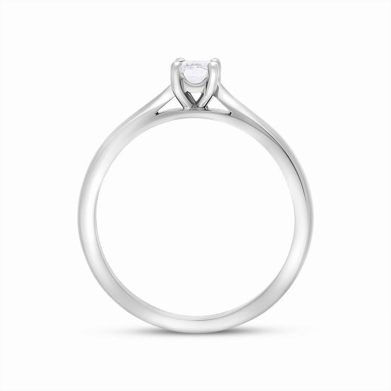 Platinum 0.32ct Diamond GIA Certified Emerald Cut Solitaire Ring