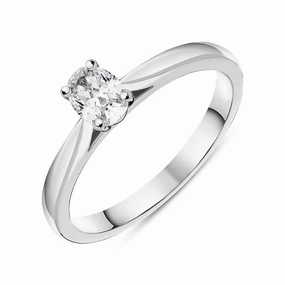 Platinum 0.33ct Diamond Oval Solitaire Ring
