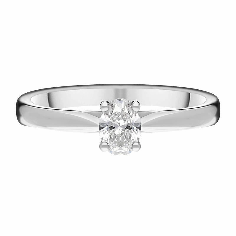 Platinum 0.33ct Diamond Oval Solitaire Ring