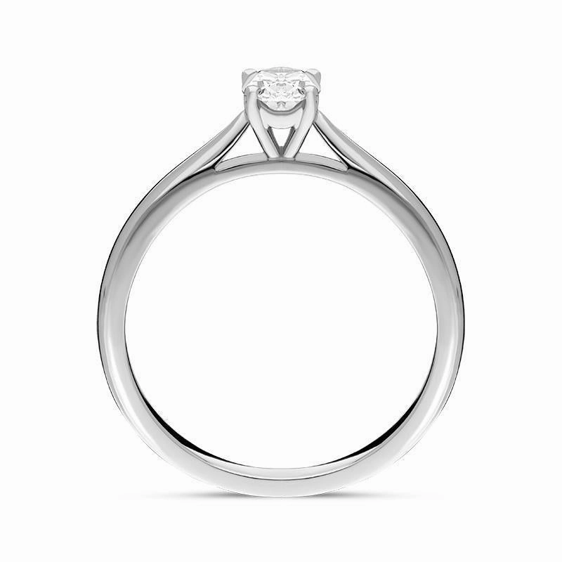Platinum 0.33ct Diamond Oval Solitaire Ring
