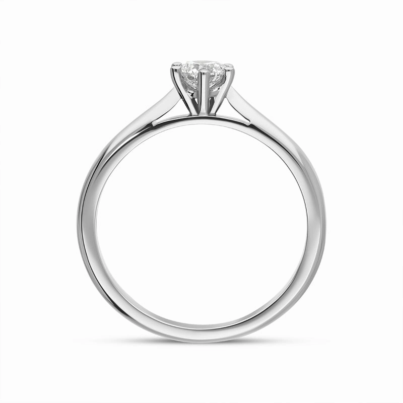 Platinum 0.33ct Diamond Round Brilliant Cut Six Claw Solitaire Ring