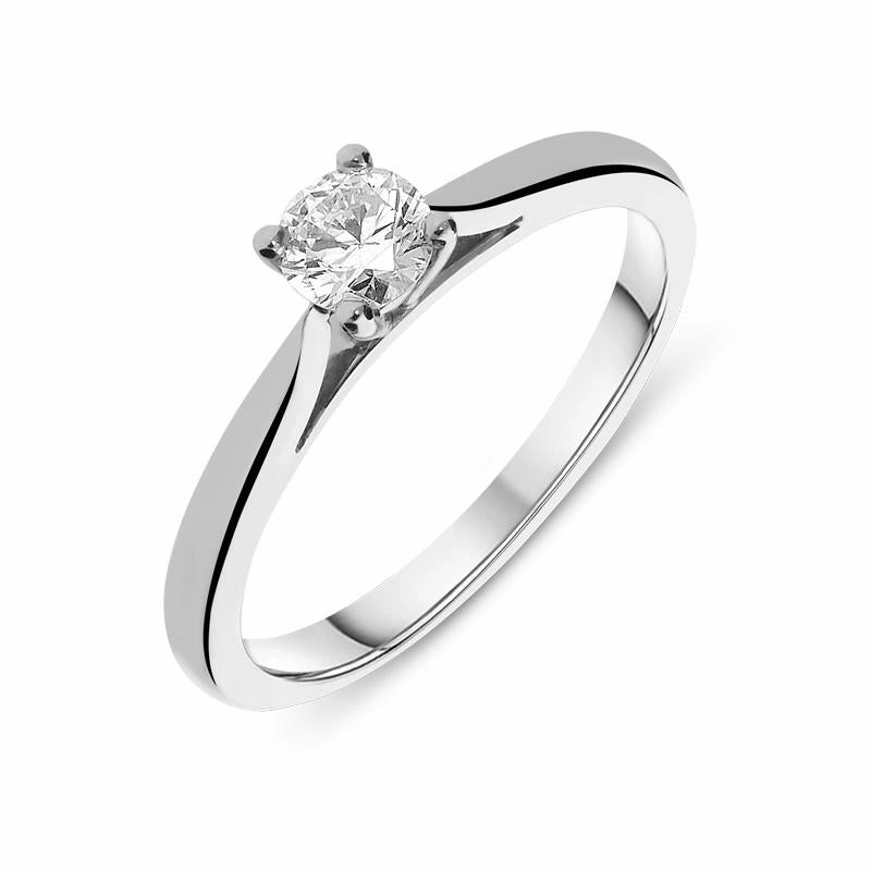 Platinum 0.33ct Diamond Round Brilliant Cut Solitaire Ring