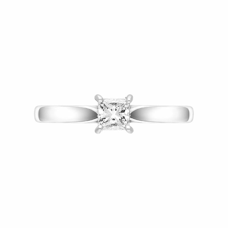 Platinum 0.34ct Diamond Princess Cut Solitaire Ring