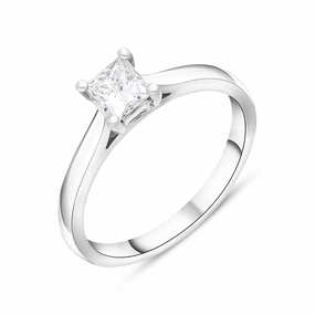 Platinum 0.34ct Diamond Princess Cut Solitaire Ring