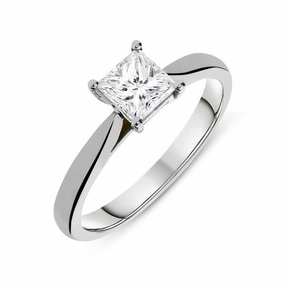 Platinum 0.35ct Diamond Princess Cut Solitaire Ring
