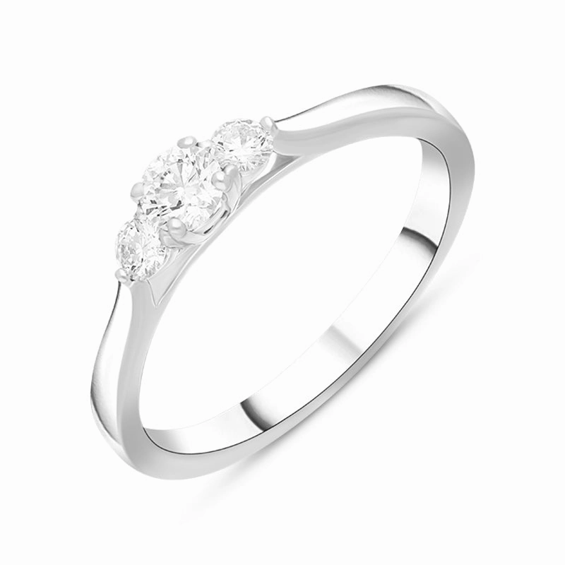 Platinum 0.35ct Diamond Three Stone Ring