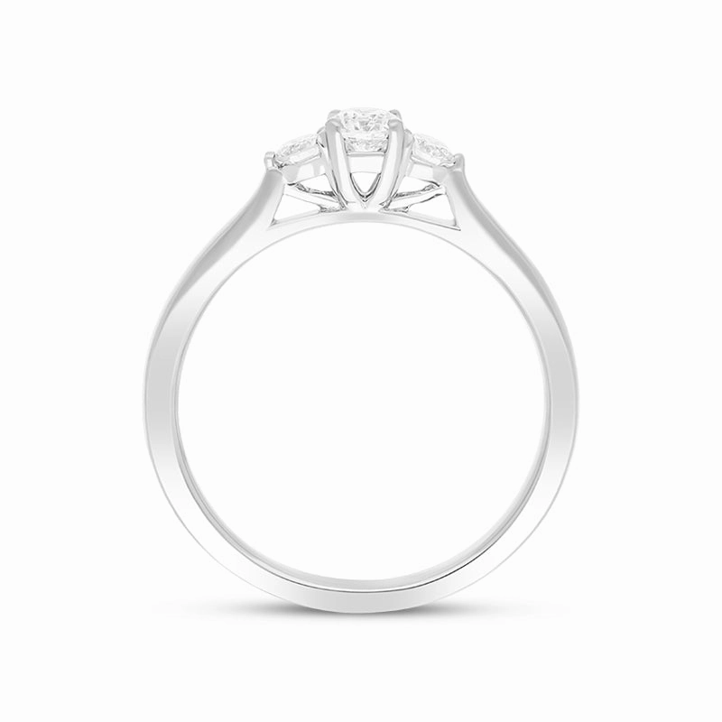 Platinum 0.35ct Diamond Three Stone Ring
