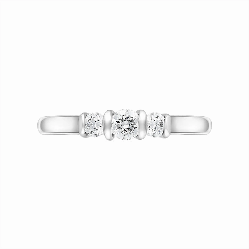 Platinum 0.35ct Diamond Trilogy Bar Set Ring