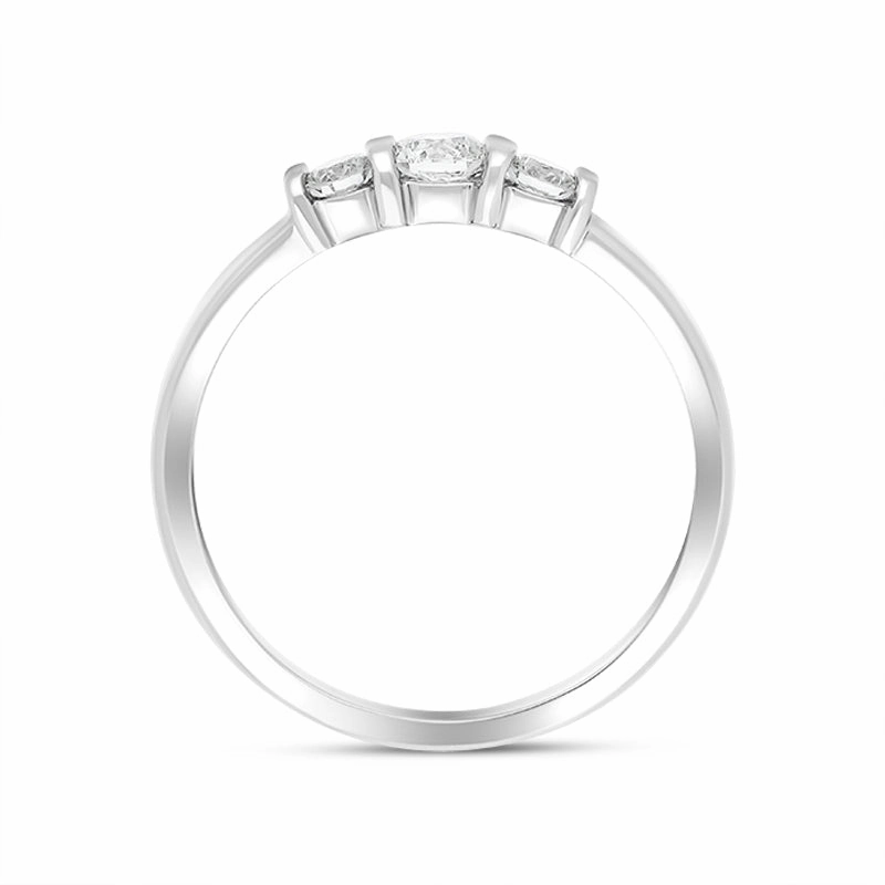 Platinum 0.35ct Diamond Trilogy Bar Set Ring