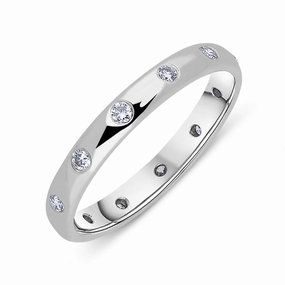 Platinum 0.36ct Diamond 3mm Wedding Ring