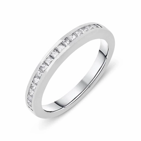 Platinum 0.36ct Diamond Channel Set Half Eternity Ring D