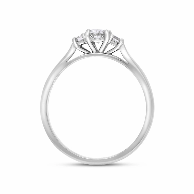 Platinum 0.37ct Diamond GIA Certified Oval Cut Three Stone Ring