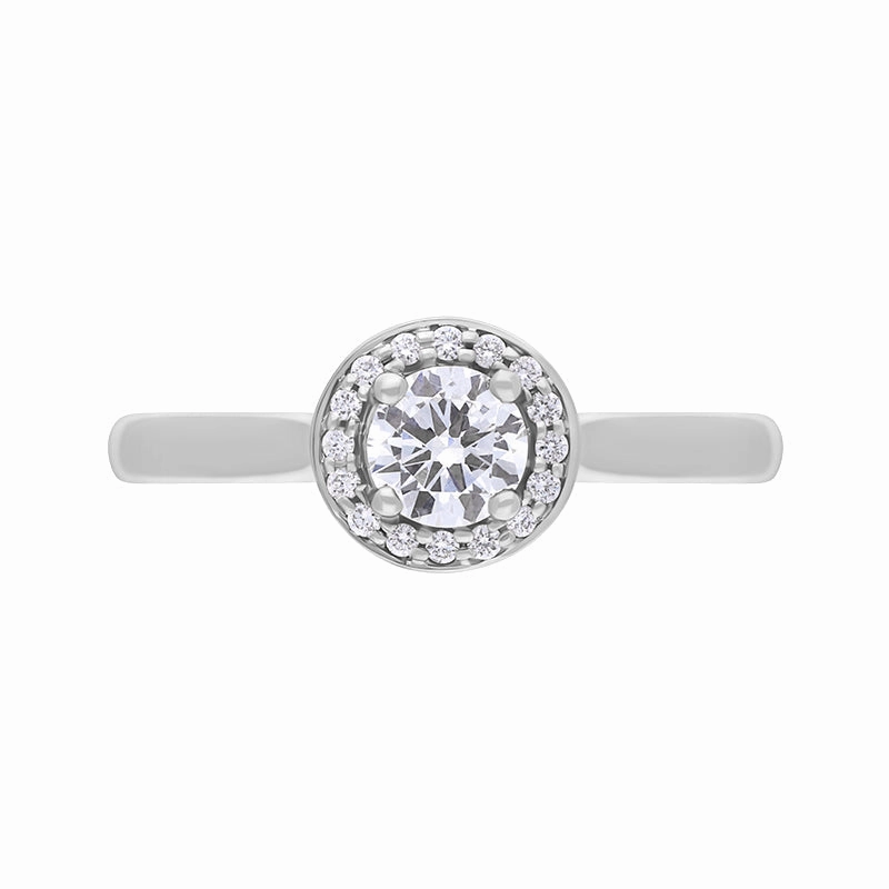 Platinum 0.37ct Diamond Round Cluster Ring