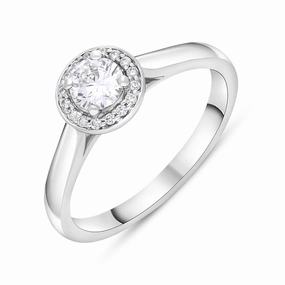 Platinum 0.37ct Diamond Round Cluster Ring
