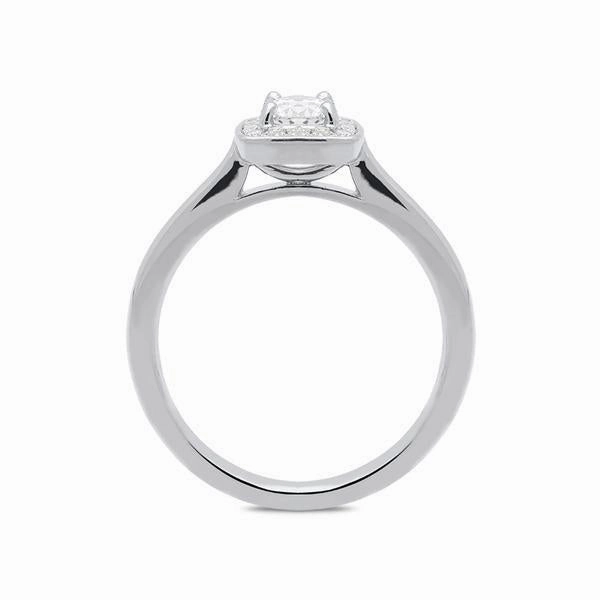 Platinum 0.38ct Diamond Round Brilliant Cut Halo Ring
