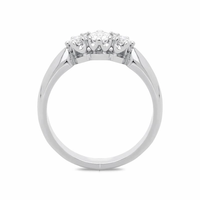 Platinum 0.39ct Diamond Brilliant Cut Trilogy Ring D