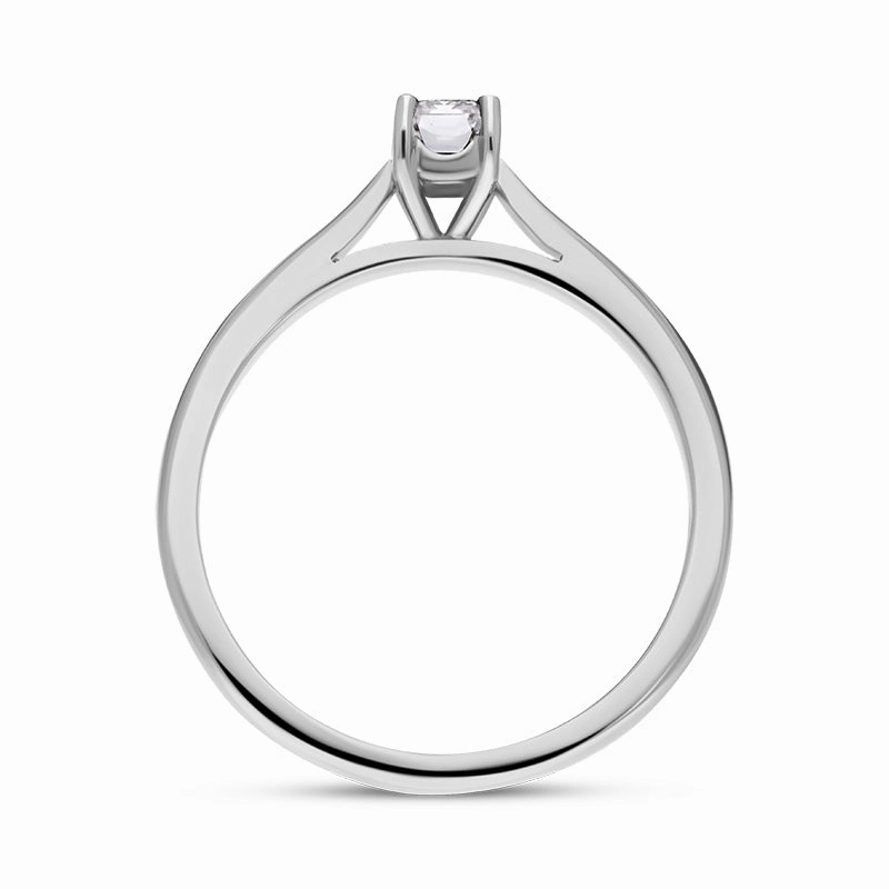 Platinum 0.40ct Diamond Emerald Cut Solitaire Ring
