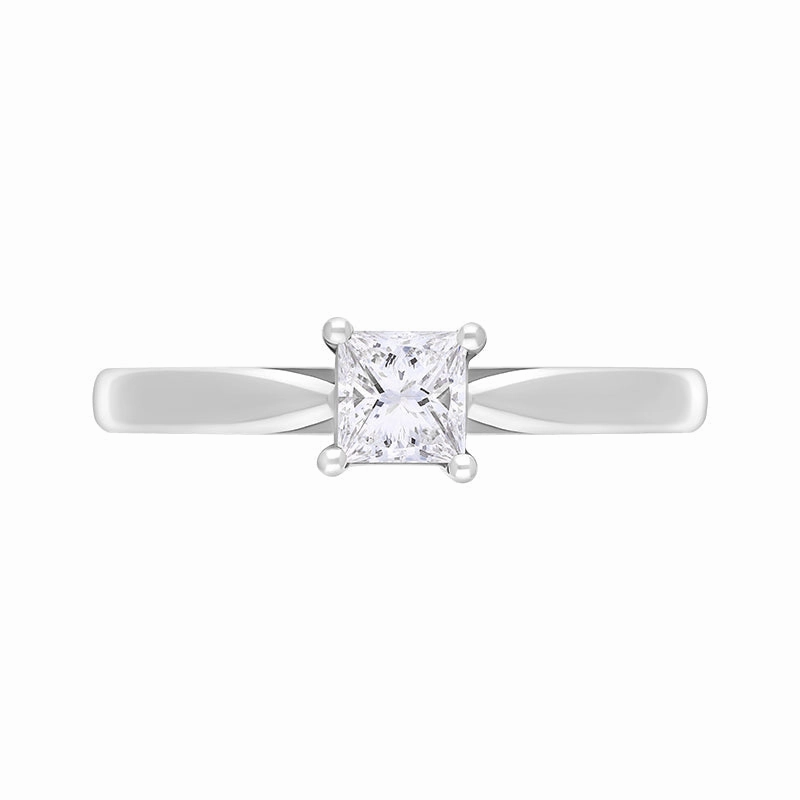 Platinum 0.40ct Diamond GIA Certified Princess Cut Solitaire Ring