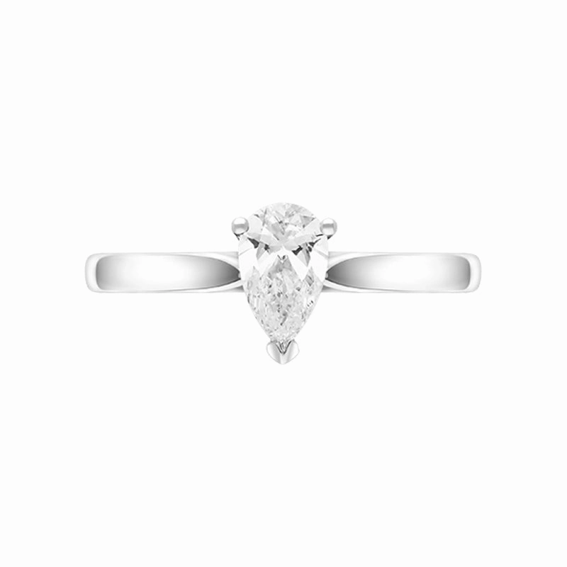 Platinum 0.40ct Diamond Pear Cut Solitaire Ring