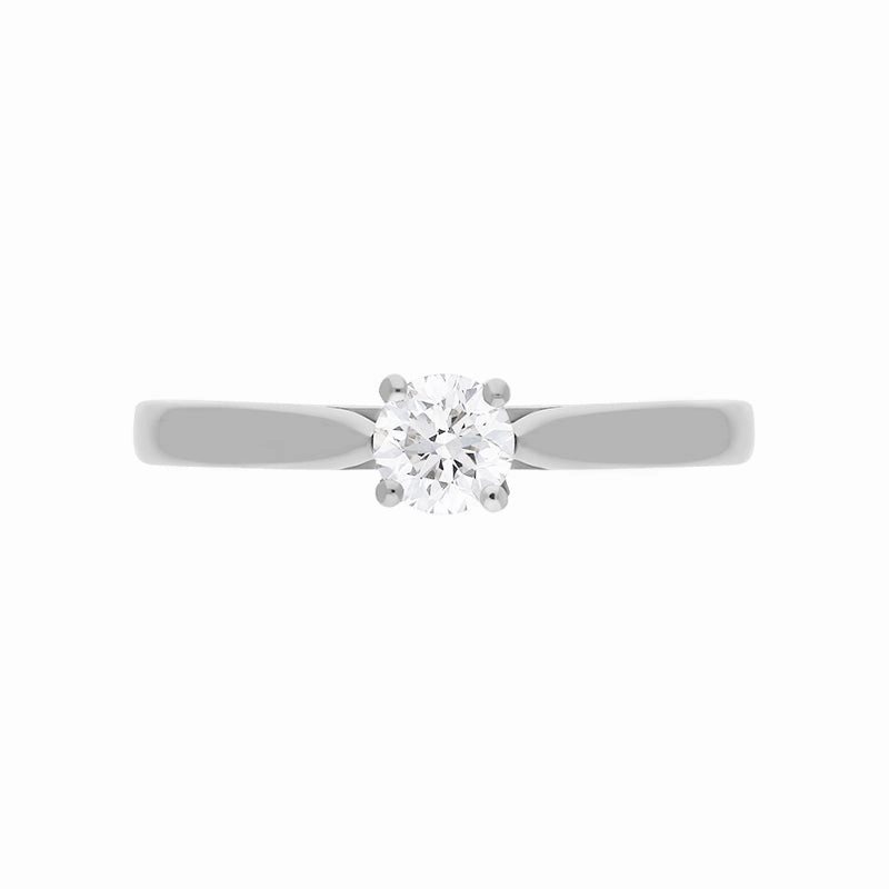 Platinum 0.40ct Diamond Round Brilliant Cut Claw Set Solitaire Ring