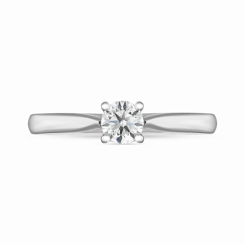 Platinum 0.40ct Diamond Round Brilliant Cut Four Claw Solitaire Ring