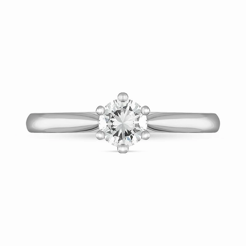 Platinum 0.40ct Diamond Round Brilliant Cut Six Claw Wed Fit Solitaire Ring